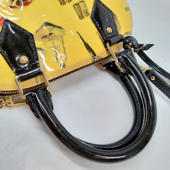 (R724) Louis Vuitton Hand Bag Alma BB Yellow Vernis - Picture 7 of 13